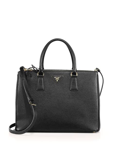 prada saffiano lux medium double zip leather satchel|Prada leather bag.